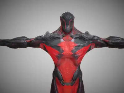 Dark Sci-Fi Warrior Futuristic Character Model 3D model