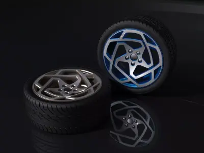 Custom car rim 3D model