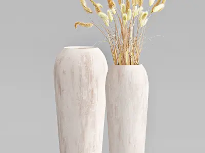 Pottery Barn wood vases 3D model