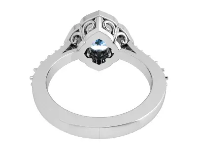 Rhombus Halo Ring 3554 3D print model