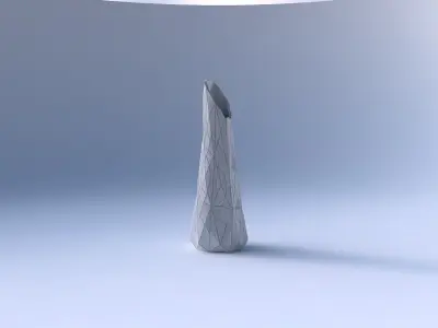 Vase top bent hexagon with mosaic plates 3D print model