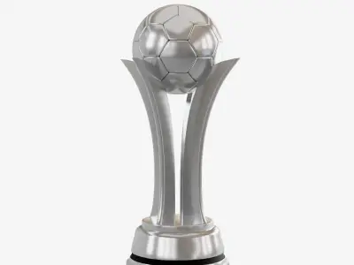 Silver Football Cup 3D model