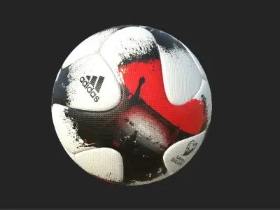 Euro qualifier 2018 official match ball PBR Low-poly 3D model