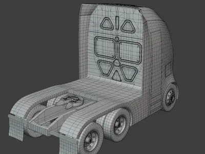 Future semitruck IX PBR 3D model