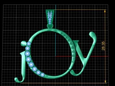 LOVE ALPHABET PENDANT 3D PRINTABLE MODEL  3D print model