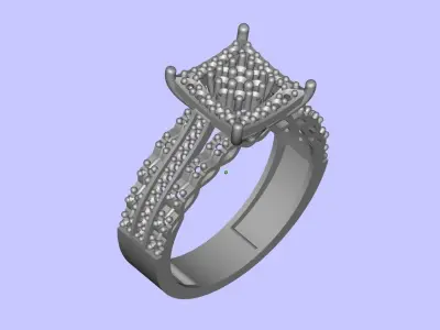 Women s Solitaire Ring 3D print model buy