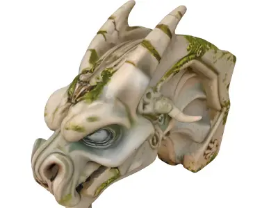 Ancient Stone Dragon Head Low-poly 3D model