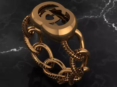 gucci ring and bracelet 3D print model