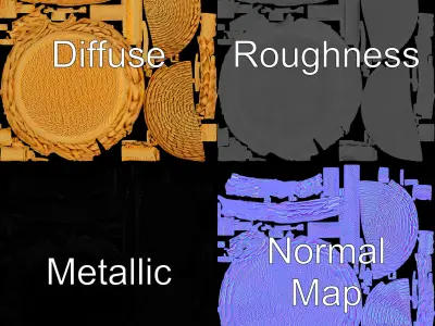 Wicker Basket Tray D Model Pack Low-poly 3D model