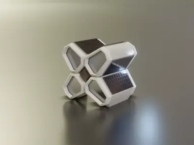 Sci Fi Prop - Solar Panels - Container - Generator Low-poly 3D model