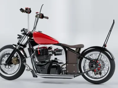 motorcycle chopper 3D Model 3D model