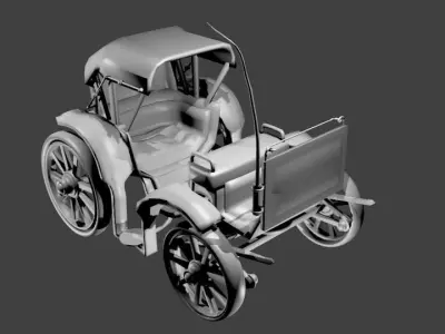 Victorian Horse Carriage Low-poly 3D model