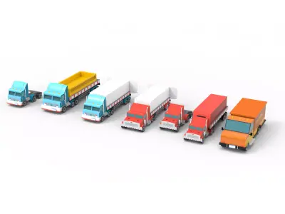 delivery truck  Free low-poly 3D model