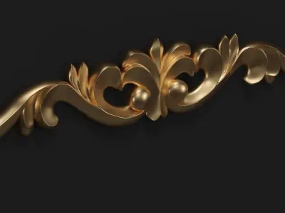 decorative 3D model golden ornament 3D model