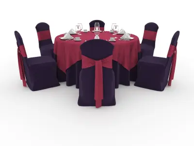 Banquet Table and Chair 62 3D model