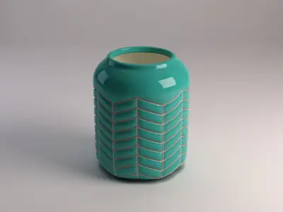 CERAMIC VASE---Toothed pattern 3D model