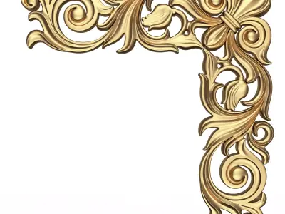 Corner Carved Plaster Molding Decoration 017 Low-poly 3D model