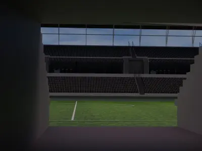 Football Stadium and Interiors Low-poly 3D model