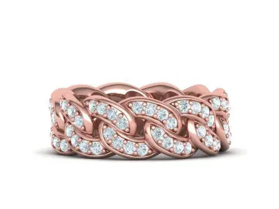 DIAMOND Cuban Link Heavy Chain Ring 9mm Wide 10US Size 3dmodel 3D print model