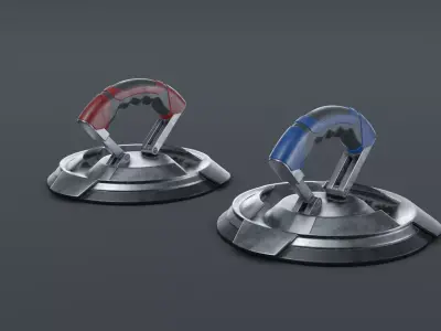 3D Vacuum Magnetic Suction Device Model Low-poly 3D model