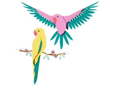 TwindBricks3D - 31211 The Fauna Collection - Macaw Parrots 3D print model