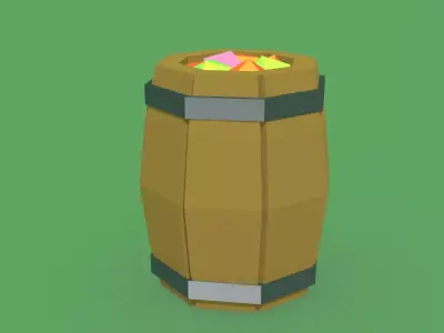 Food Barrel Free low-poly 3D model