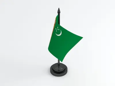 Table Flag Turkmenistan 3D model
