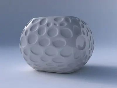 Bowl semi-quadratic with bubbles 3D print model