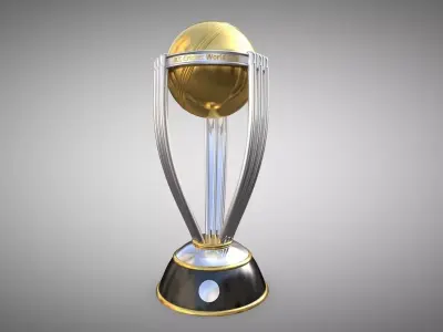 World cup cricket trophy Low-poly 3D model