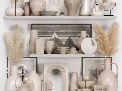 Decorative Set Rustic style 06 3D model
