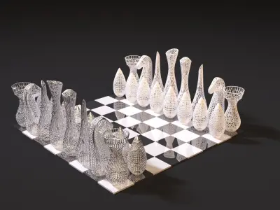 Chess voronoi 3D print model