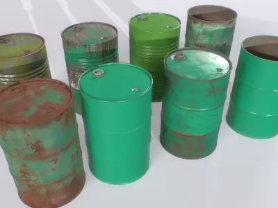 Barrel PBR Pack 3 Low-poly 3D model