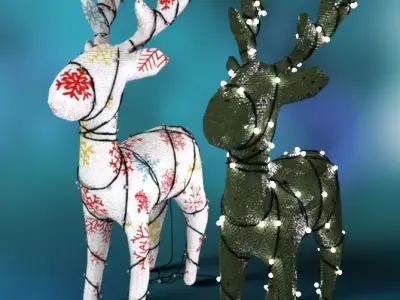 Lighted Decor Deer Christmas 3D model