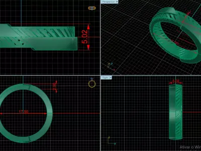 Anel liso facetado com forro  3D print model