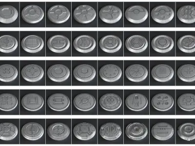 Hard Surface Kitbash Nut and Bolt Quad Topology 3D model