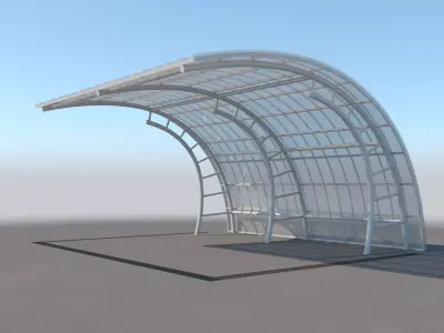 Carport Design With Steel Construction 5 3D model