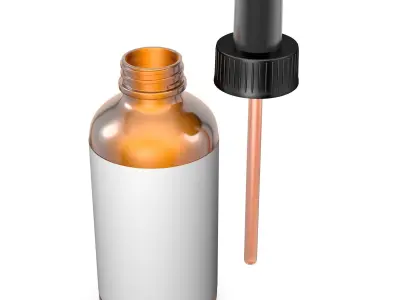 Orange Eye Dropper Bottle 3D model