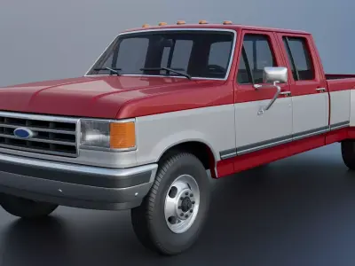 Pickup Truck F-350 Crew Cab Dually 1987 3D print model