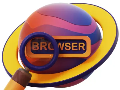 3D Web Browser Low-poly 3D model