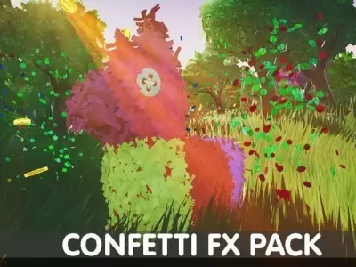 Confetti FX Pack - Unreal Engine 4  Low-poly 3D model