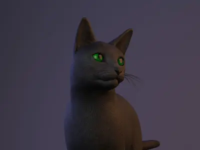 Black Cat Animated 3D model
