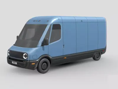 Low Poly Car - Amazon Electric Delivery Van Low-poly 3D model