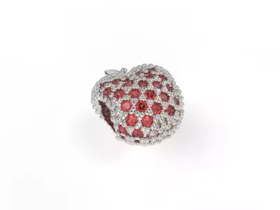 Apple Charm with gems 3D print model
