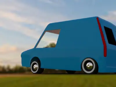 Practical cartoon car transit 60s PARODY 3D model