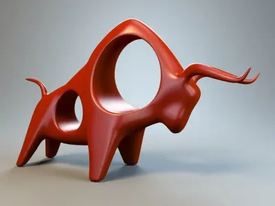 Bull figurine P 3D print model