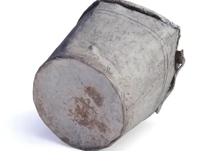  Old metal bucket Low-poly 3D model