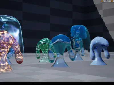 Water elemental low-poly game engine ready 3D model Low-poly 3D model