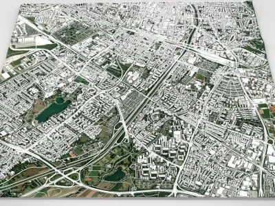 Cityscape Freiburg im Breisgau Germany 3D model