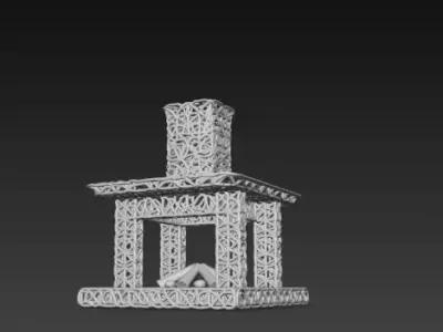 3D Christmas Fireplace Model 3D print model