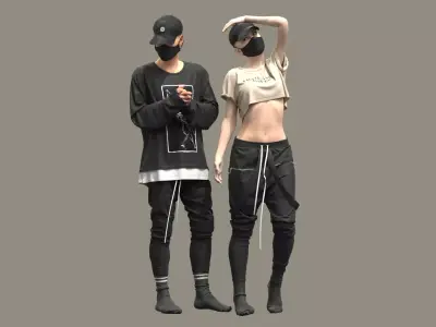 Male and Female Outfits 3D model
